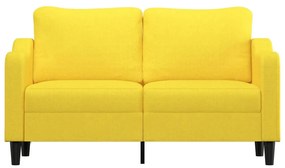 Sofá Bianca - De 2 Lugares - Em Tecido - Cor Amarelo - 158x77x80 cm -