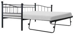 vidaXL Estrutura de cama em aço 180x200/90x200 cm preto