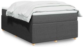 Cama boxspring com colchão 120x190 cm tecido cinzento-escuro