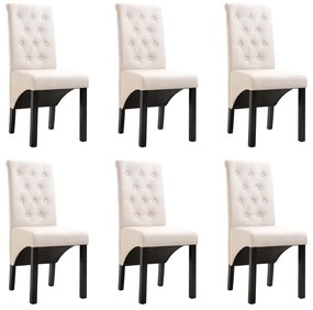vidaXL Cadeiras de jantar 6 pcs tecido cor creme