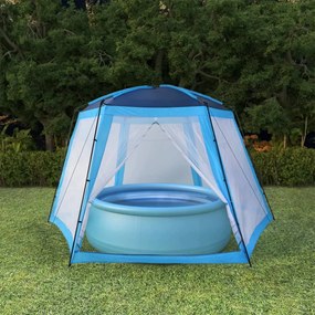 Tenda para piscina 500x433x250 cm tecido azul