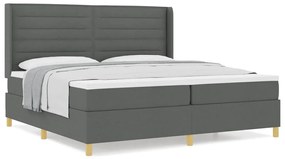 Cama Box com Colchão Cinza Escuro 200 x 200 cm em Tecido