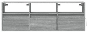 Móvel de parede p/ TV c/ luzes LED 130x31x45 cm cinzento sonoma