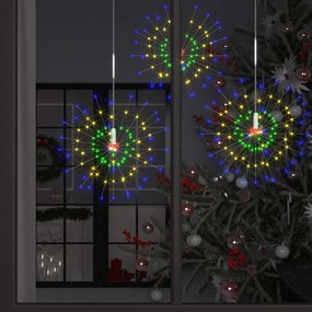 vidaXL Iluminação fogo artifício exterior 2pcs 280 LEDs 20 cm multicor