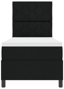 Cama Box com Colchão Preto 80x200 cm Tecido