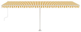 Toldo automático independente 600x300 cm amarelo e branco