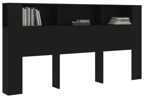 Armário de cabeceira 200x18,5x104,5 cm preto