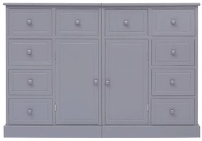 Aparador com 10 gavetas 113x30x79 cm madeira cinzento