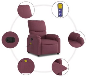 Poltrona de massagens reclinável tecido roxo