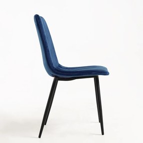 Cadeira Liny Veludo - Azul