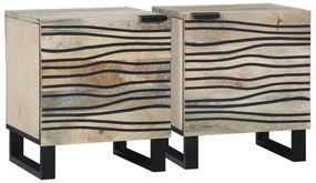 vidaXL Mesas de cabeceira 2 pcs Natural 40 x 33.5 x 46 cm