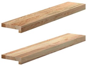 vidaXL Soleiras da janela 2 pcs 80x15x2 cm carvalho maciço não tratado