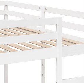 Beliche triplo 200x200/80x200 cm madeira de pinho maciça branco