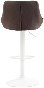 Banco de bar Lazio em tecido e com estrutura branca 46 x 83-104 x 49 cm Castanho acinzentado