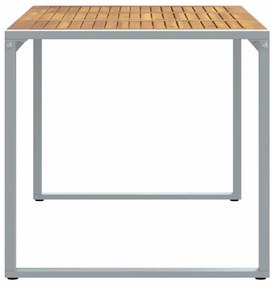 Mesa de Jantar ao Ar Livre vidaXL Cinza 140x80x75 cm Aço e Madeira Sól