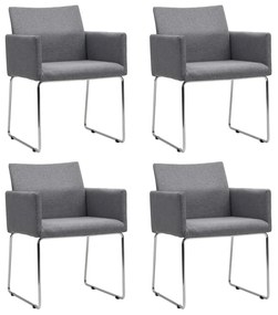 vidaXL Cadeiras de jantar 4 pcs tecido cinzento-claro