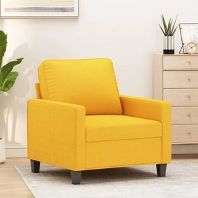 vidaXL Poltrona 60 cm tecido amarelo-claro