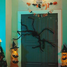 vidaXL Decoração de Aranha de Halloween 6 pcs Preto 75 cm