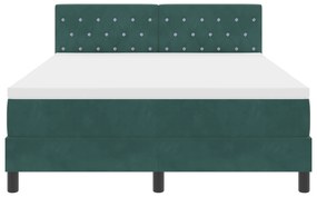 Cama Box Spring vidaXL com Colchão Verde Escuro 160x200 cm Veludo