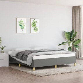 Estrutura de cama sem colchão 160x200 cm tecido cinzento-escuro