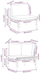 Conjunto de Sofá de Jardim 12 pcs Antracite Aço