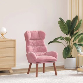 Poltrona Relaxante em Veludo Rosa