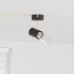 vidaXL Spotlight de Teto 1 Via Ajustável Preto E27