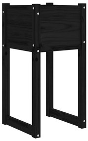 Vasos/floreiras 2 pcs 40x40x81 cm pinho maciço preto