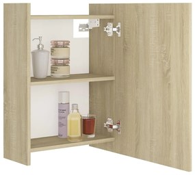 Armário casa banho c/ espelho derivados madeira carvalho sonoma