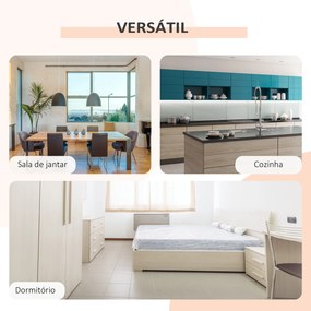 Mesa Dobrável (CADEIRAS NÃO INCLUIDAS) de Arrumação 4 Prateleiras para Sala de Jantar Sala de Estar Mesa Auxiliar de Madeira 169x62x75 cm Carvalho e B