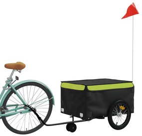 Reboque para bicicleta 45 kg ferro preto e verde