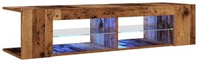 Móvel de TV com luzes LED derivados de madeira madeira velha