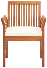 Cadeiras de jantar p/ jardim com almofadões 8 pcs acácia maciça