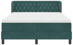 Cama Box com Colchão vidaXL Verde Escuro 140x190 cm Veludo