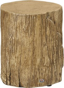 HOMCOM Mesa de Apoio Efeito Toco de Árvore Pés Niveladores 37 cm x 37 cm x 43 cm Betão Castanho | Aosom Portugal