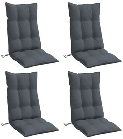Almofadões p/ cadeira encosto alto 4pcs tecido oxford antracite
