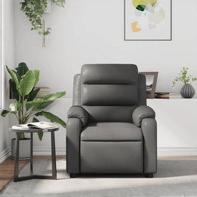 Poltrona de massagens reclinável couro artificial cinzento