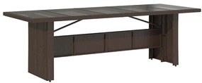 9 pcs conjunto bistrô de jardim c/ almofadões vime PE castanho