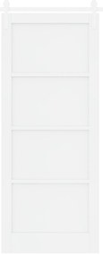 Porta Deslizante vidaXL com Conjunto de Ferragens Branca 86x211 cm Mad