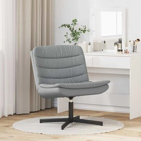Cadeira Giratória Cinza Claro Tecido Padrão Ergonómica