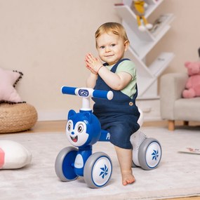 Bicicleta de equilíbrio para crianças dos 10 aos 36 meses sem pedais com 4 rodas para passeio do bebé para ambientes interiores e exteriores 55 x 27 x