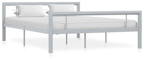 Estrutura de cama 160x200 cm metal cinzento e branco