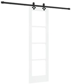 Porta Deslizante vidaXL com Hardware Branco 61x198.5 cm Madeira Maciça