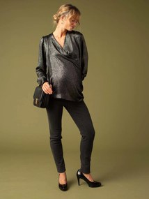 Agora -40%: Blusa traçada para grávida, efeito irisado ENVIE DE FRAISE preto