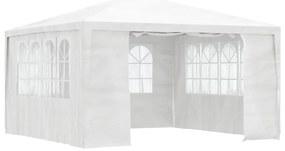 Tenda festas profissional + paredes laterais 4x4m 90g/m² branco