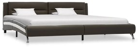 vidaXL Estrutura de cama 140x200 cm couro artificial cinzento