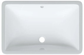 Lavatório casa de banho retangular 60x40x21 cm cerâmica branco