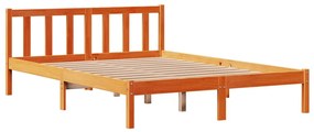 Estrutura cama c/ cabeceira 120x190cm pinho maciço castanho-mel