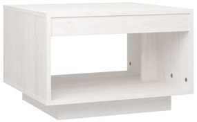 Mesa de centro 50x50x33,5 cm madeira de pinho maciça branco