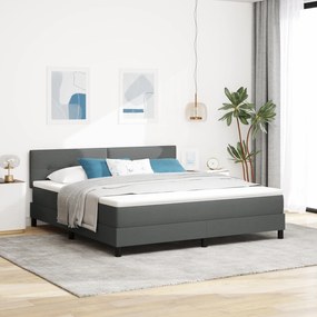 Cama Box com Colchão Cinza Escuro 180x200 cm Tecido